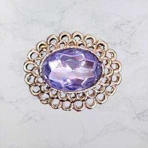 VIntage Filigree Purple Faux Jewel Brooch